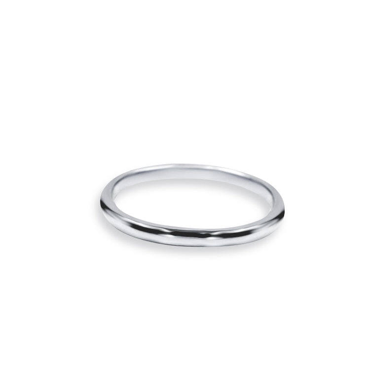 Everspark Maia White, Plain Comfort Fit Wedding Band, Front View