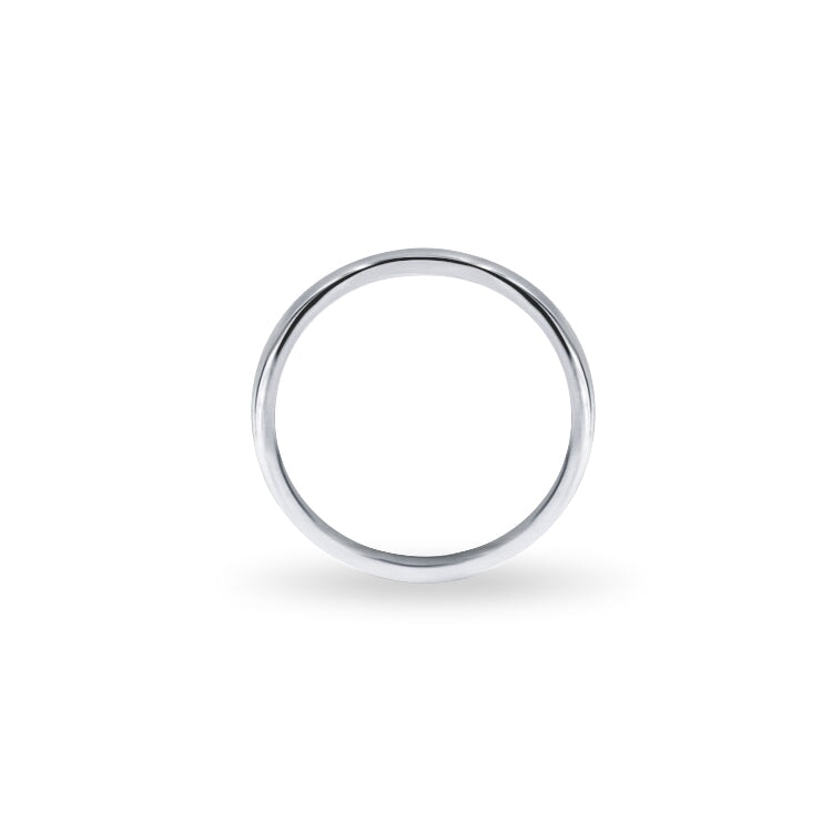 Everspark Maia White, Plain Comfort Fit Wedding Band, Side Profile View