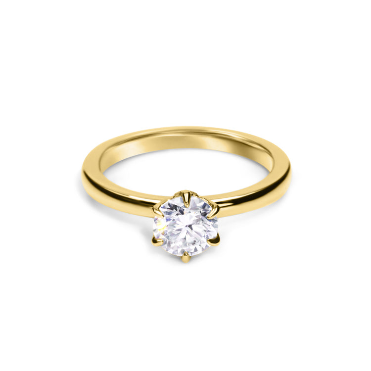 Everspark Ally | Solitaire Engagement Ring with Petal Setting