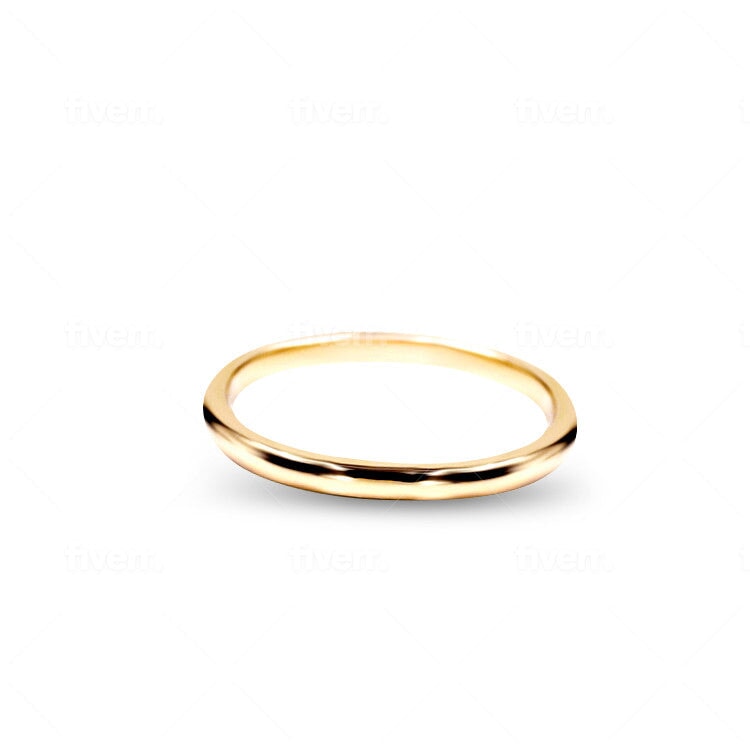 Everspark Maia Gold, Plain Comfort Fit Wedding Band, Front View