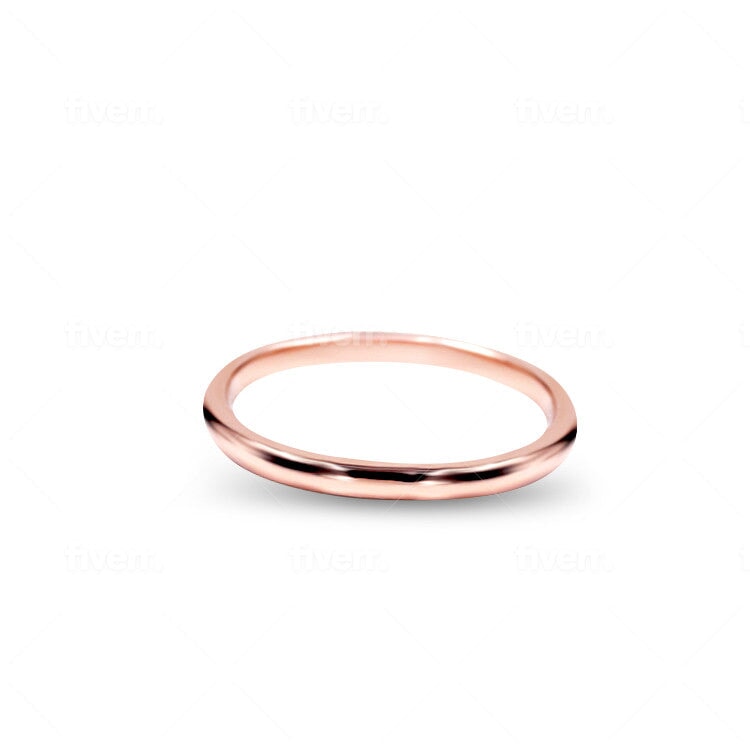 Everspark Maia Rose, Plain Comfort Fit Wedding Band, Front View