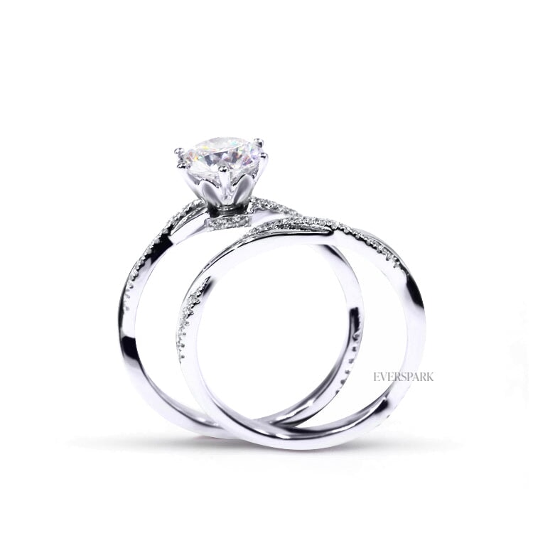 Ashley White Wedding Ring Sets EversparkAu 
