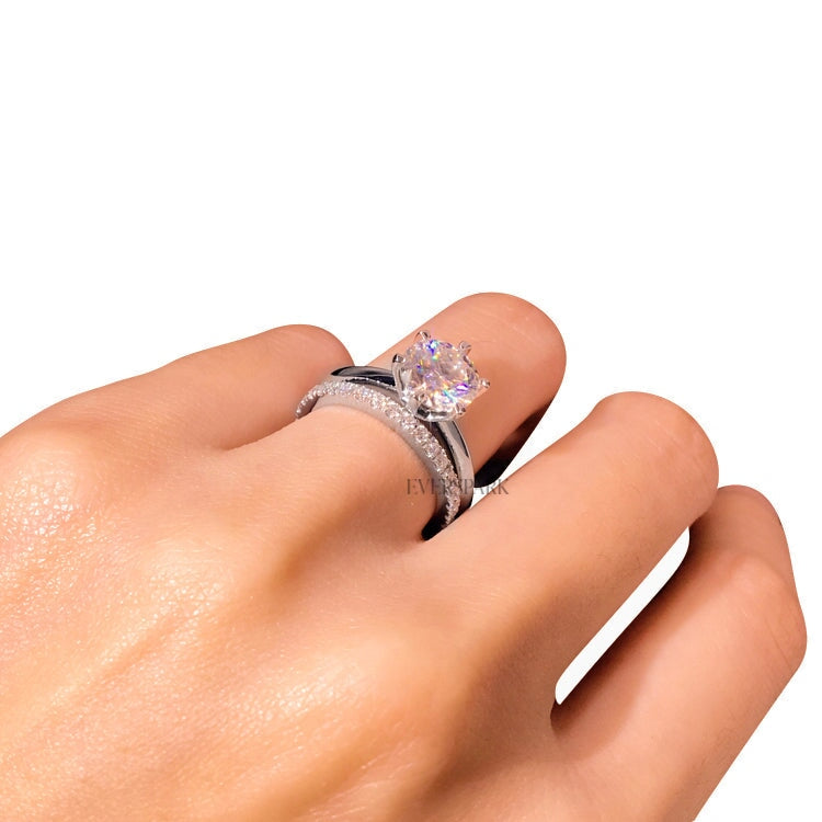 Justina White Wedding Ring Sets EversparkAu 
