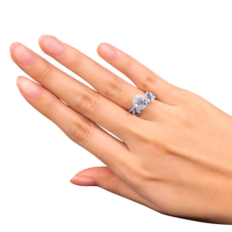 Lucille White Wedding Ring Sets EversparkAu 