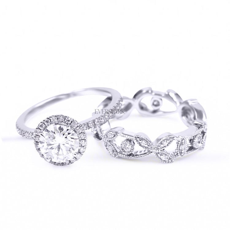 Lucille White Wedding Ring Sets EversparkAu 