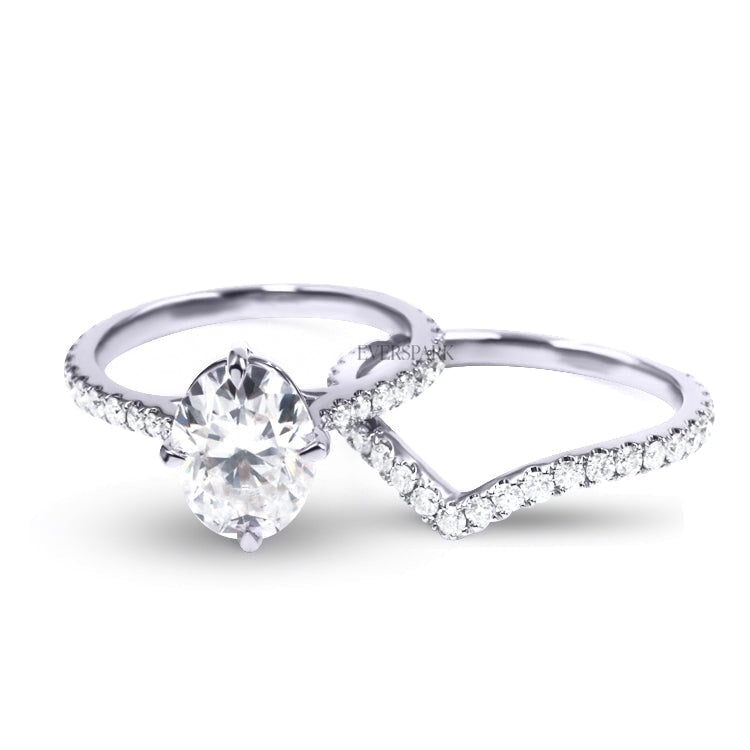 Nina White Wedding Ring Sets EversparkAu 